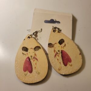 DOG  Design Teardrop Earrings